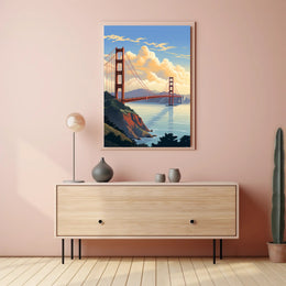Golden Gate Bridge At Sunset Poster