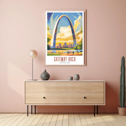 Gateway Arch Illustrated Travel Poster Print