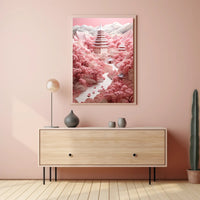 Serene Cherry Blossom Landscape Poster