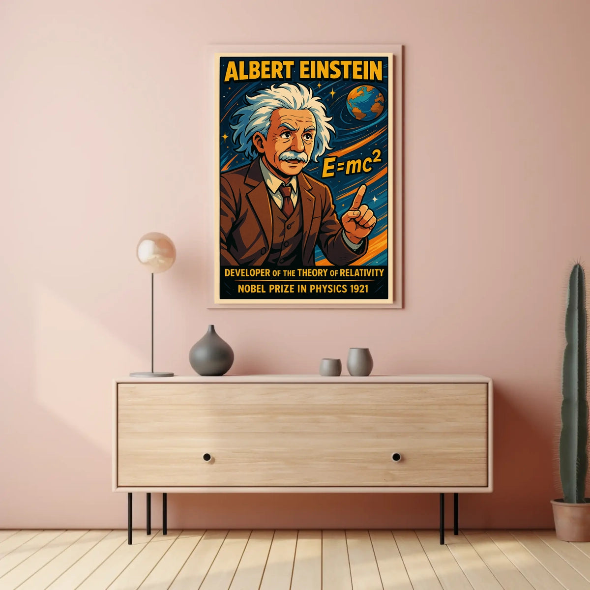 Albert Einstein Iconic Relativity Theory Vintage Scientific Collectors Wall Decor Poster