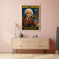 Albert Einstein Iconic Relativity Theory Vintage Scientific Collectors Wall Decor Poster