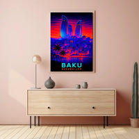 Baku Skyline Azerbaijan Poster PosterGoat