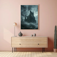 Gothic Cathedral Ruins in Haunting Fantasy or Mythology Poster PosterGoat