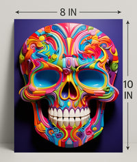 Vibrant Skull Art Poster PosterGoat