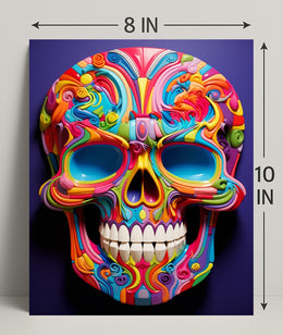 Vibrant Skull Art Poster PosterGoat