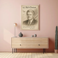 Bill Clinton 42nd President Sketch Poster Art Print PosterGoat