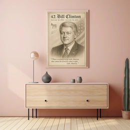 Bill Clinton 42nd President Sketch Poster Art Print PosterGoat