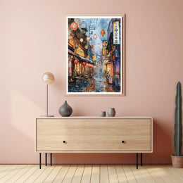 Lantern-Lit Alleyway Poster