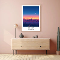 Denver Twilight Skyline Art Print - Urban or Cityscape Poster