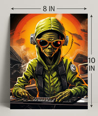 Alien Dj In Space Poster