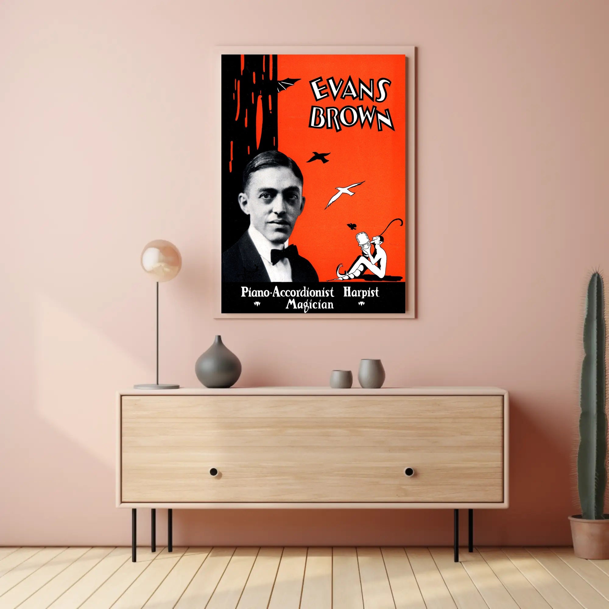 Evans Brown Vintage Art Deco Performer Poster