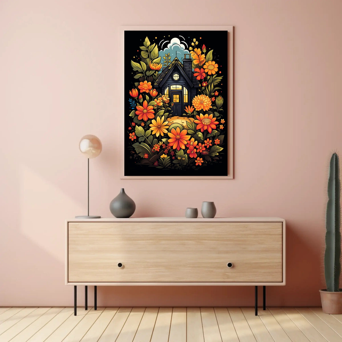 Enchanted Cottage In Bloom Poster