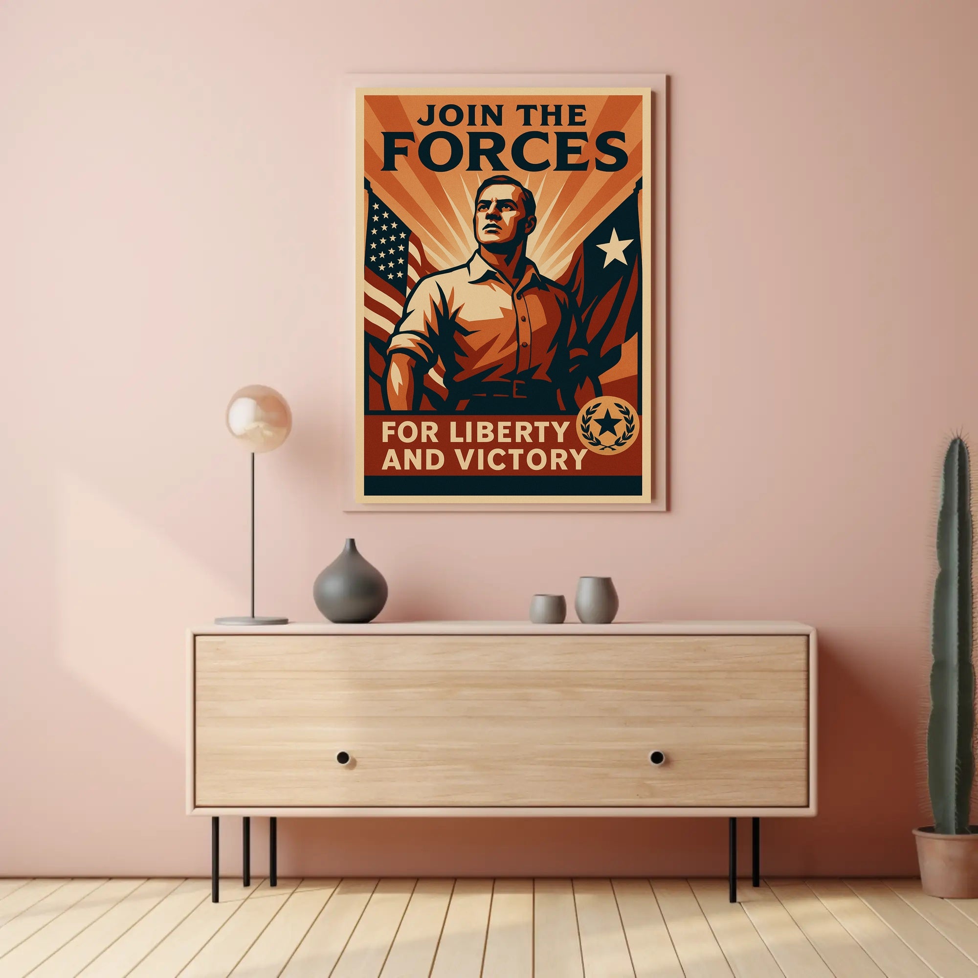 Patriotic Military Recruitment Vintage WWII Poster PosterGoat