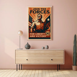 Patriotic Military Recruitment Vintage WWII Poster PosterGoat