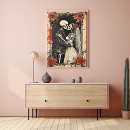 Eternal Love Skeletons Day of the Dead Cultural Poster