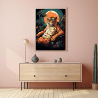 Relaxed Tiger in Sunglasses Animal Poster