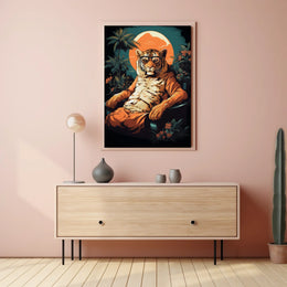 Relaxed Tiger in Sunglasses Animal Poster