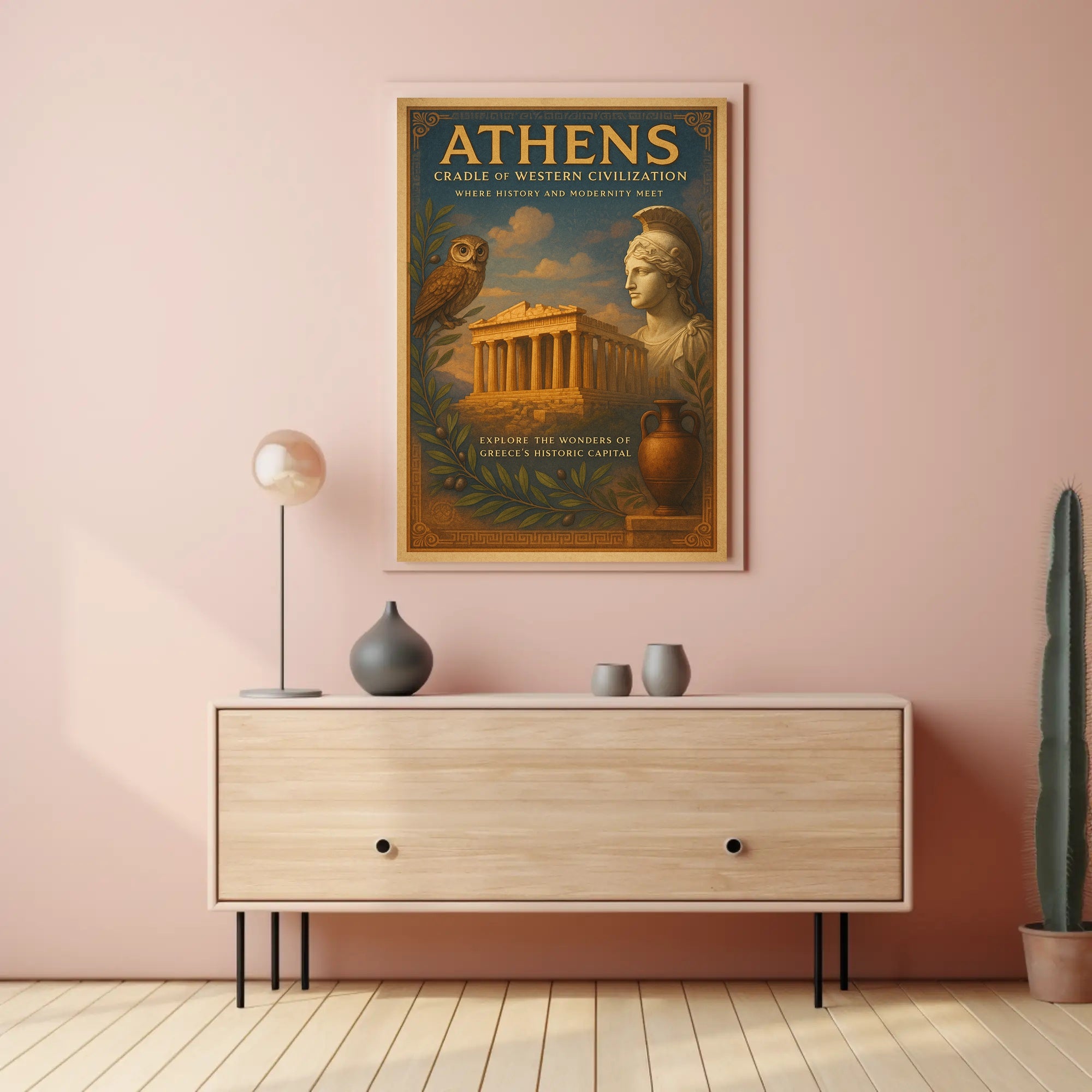 Athens Vintage Artwork Cultural or Heritage Poster