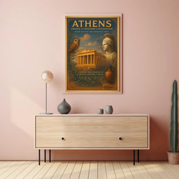Athens Vintage Artwork Cultural or Heritage Poster