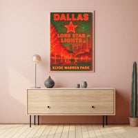 Dallas Lone Star Lights Cityscape Night View Poster