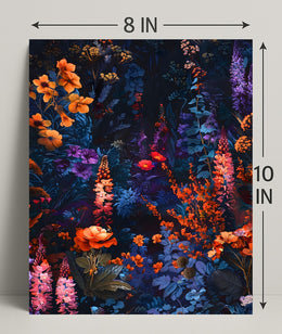 Vibrant Enchanted Floral Scene Artistic Poster