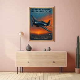 Wildcat FM1 FM2 Aviation Poster Vintage Plane Print