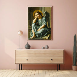 Contemplative Angel Poster