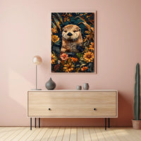 Otter in Bloom Wall Art Print for Decor Lovers