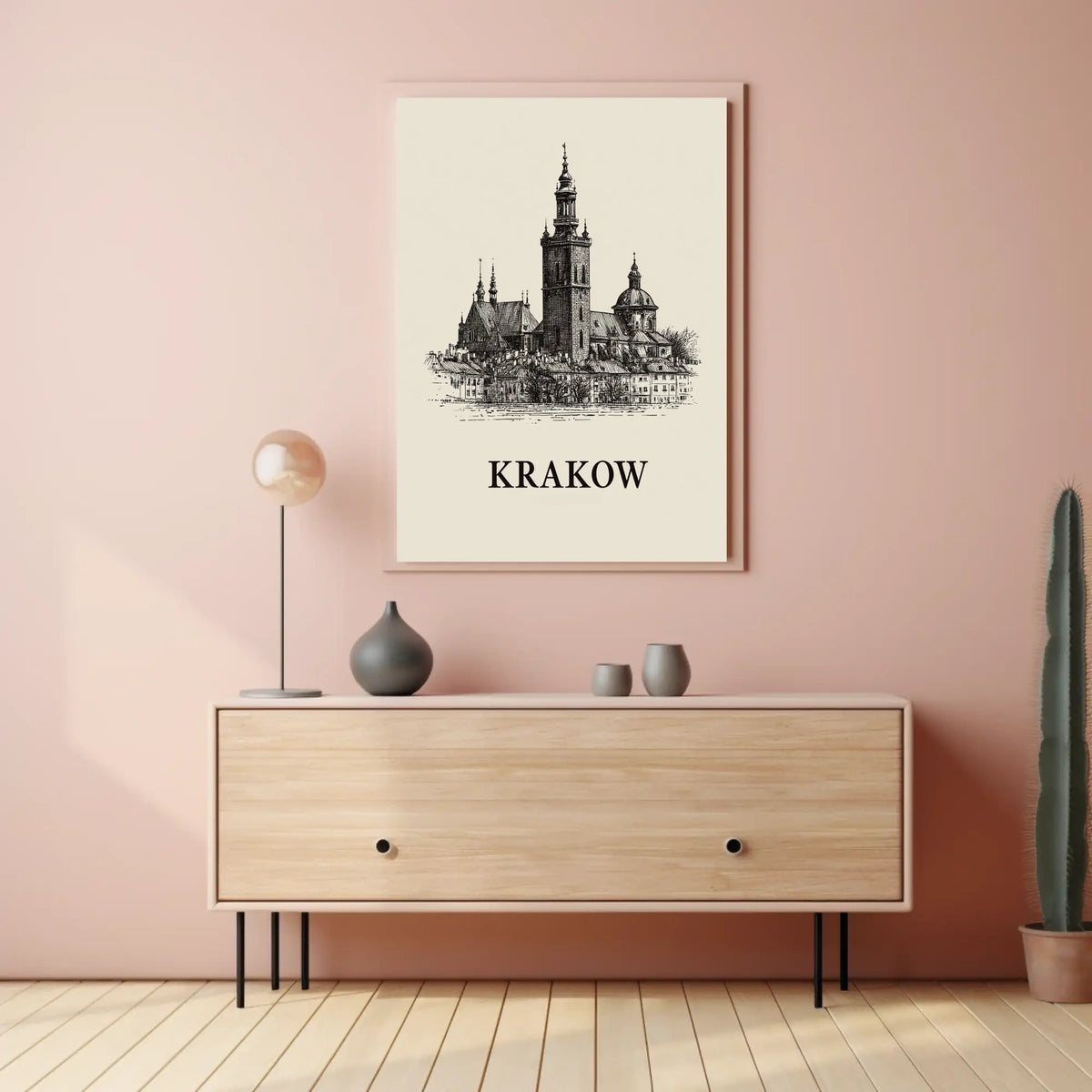 Krakow Architectural Illustration Poster