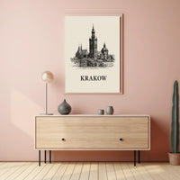 Krakow Architectural Illustration Poster