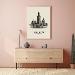 Krakow Architectural Illustration Poster