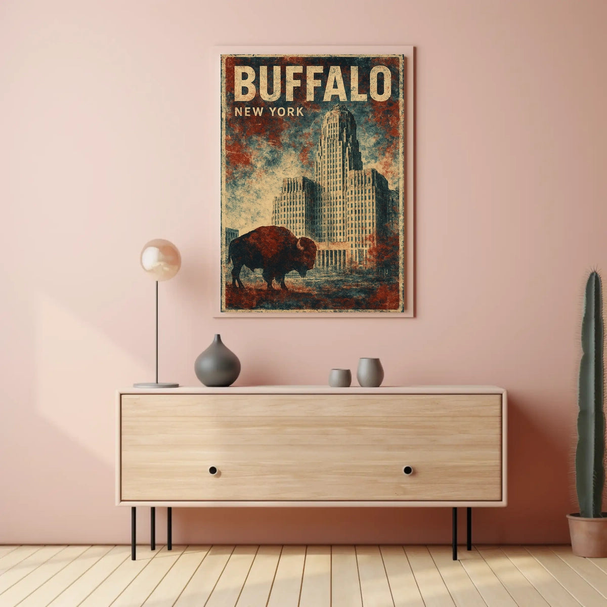 Buffalo Cityscape Wanderlust Minimalist Poster