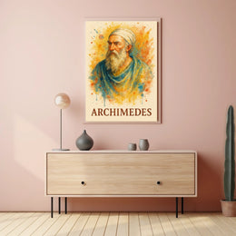 Archimedes Watercolor Portrait: Ancient Greek Inspiration Poster