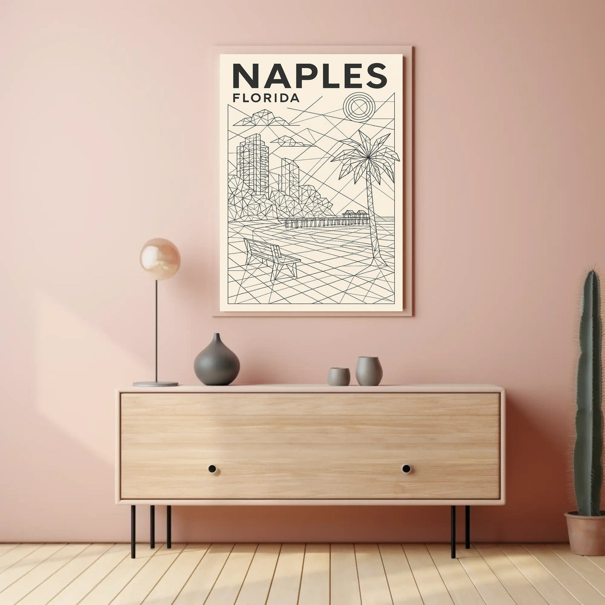 Naples Florida Geometric Coastal Art Poster 18x24 Print