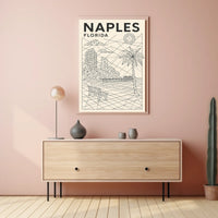 Naples Florida Geometric Coastal Art Poster 18x24 Print
