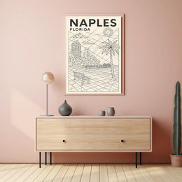 Naples Florida Geometric Coastal Art Poster 18x24 Print