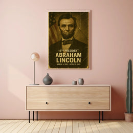 Abraham Lincoln 16th President of the United States Damaged Photograph Poster