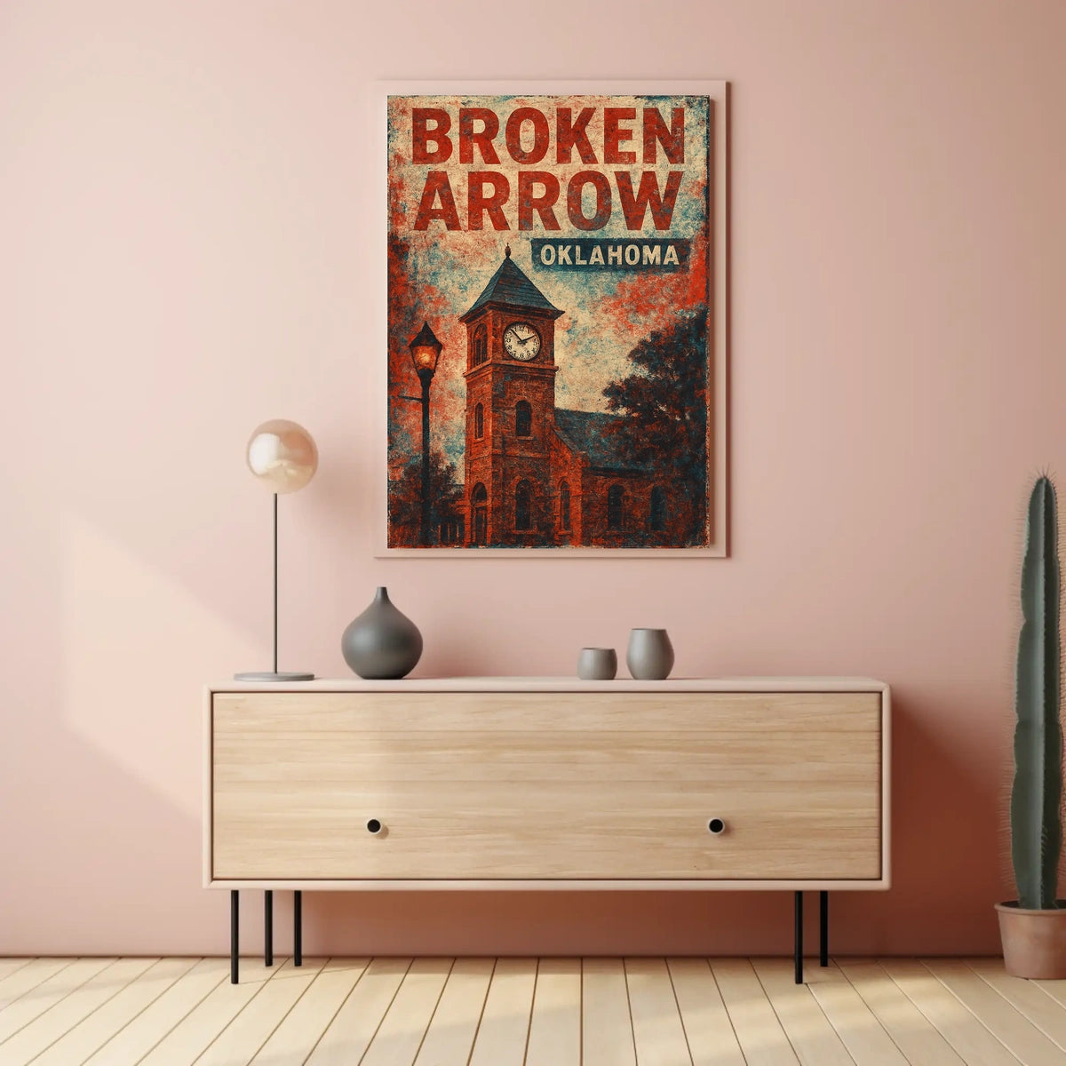 Broken Arrow Oklahoma Scenic Wanderlust Decor Vintage Wall Art Inspired Real World Scenes Poster