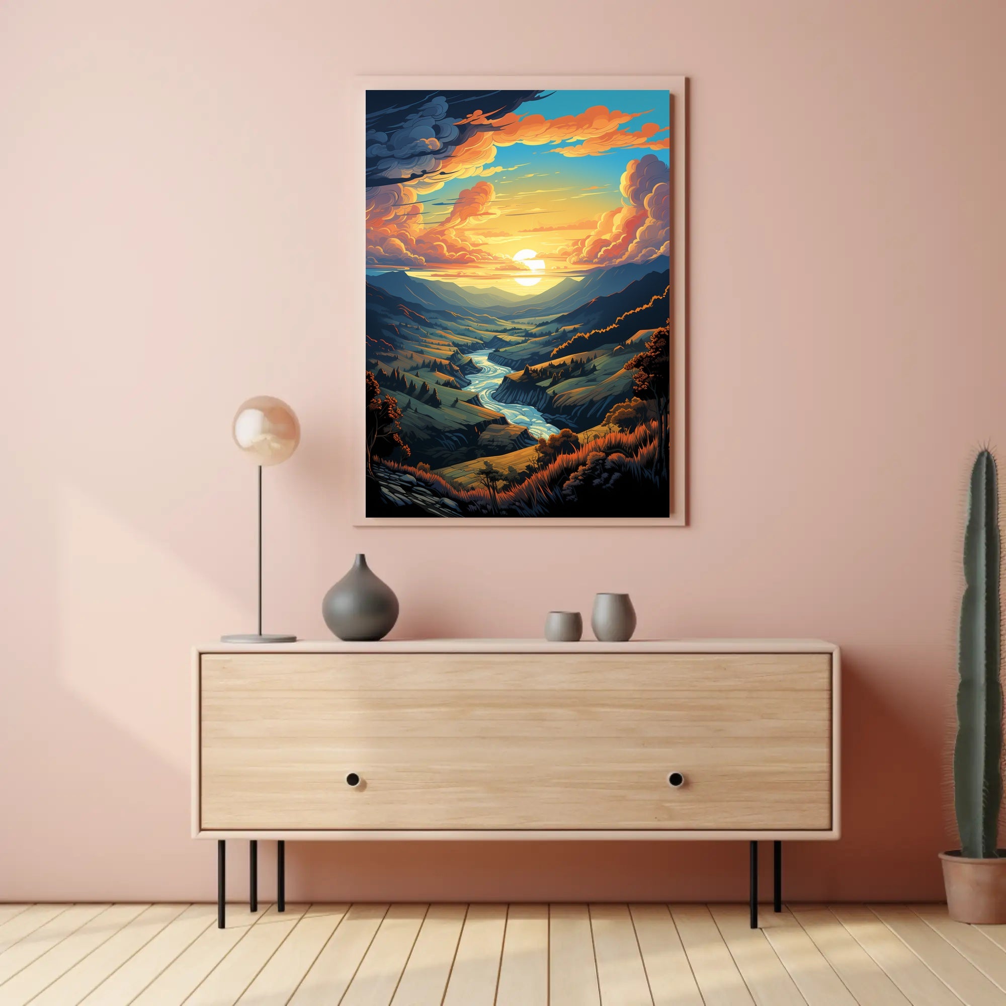 Majestic Sunset Valley Poster