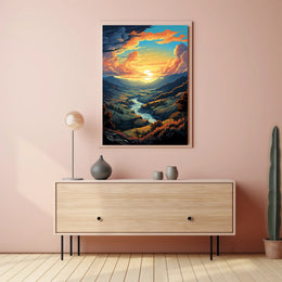 Majestic Sunset Valley Poster