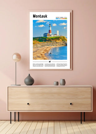 Montauk Lighthouse Landmark Travel Poster