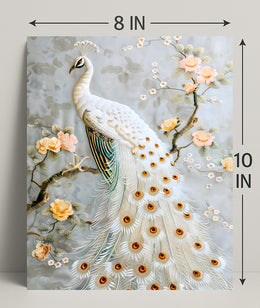 White Peacock Elegance Cultural or Heritage Poster