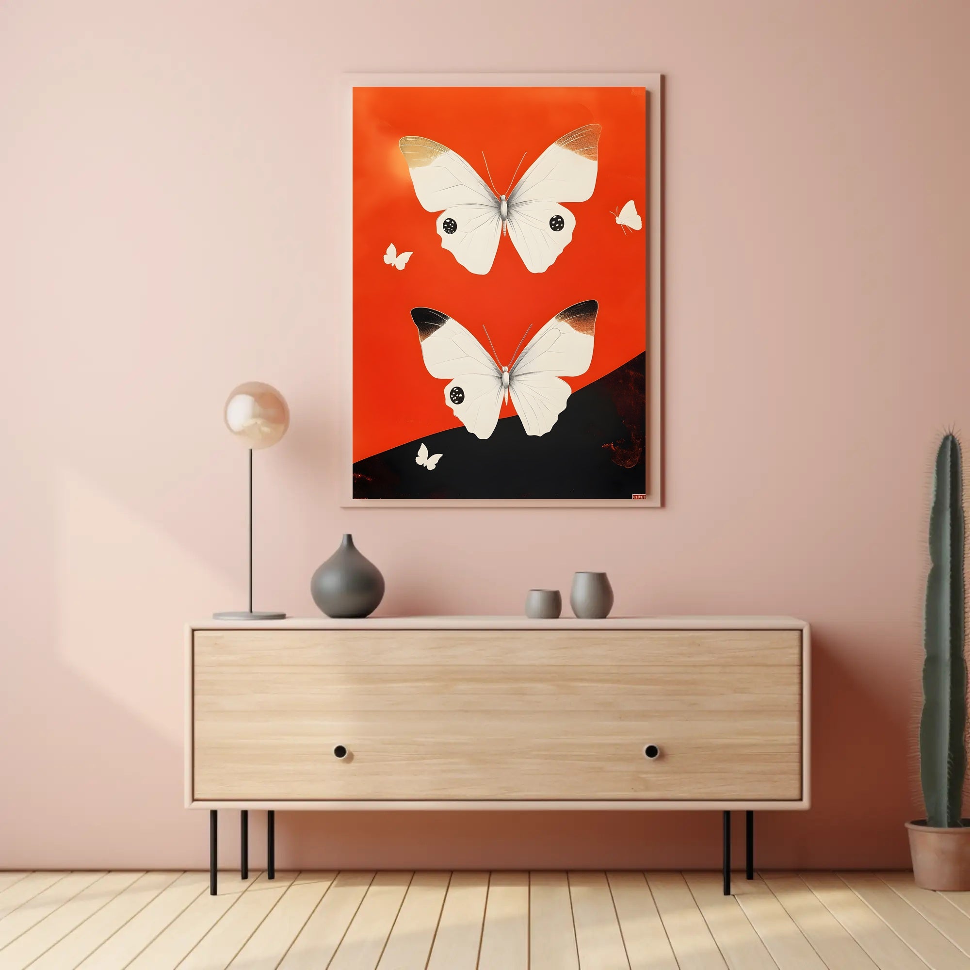 Butterflies High Contrast Poster Art Print