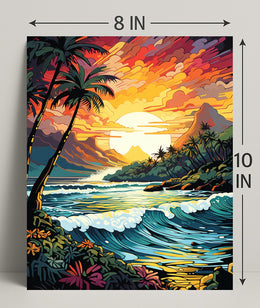 Tropical Sunset Serenity Poster