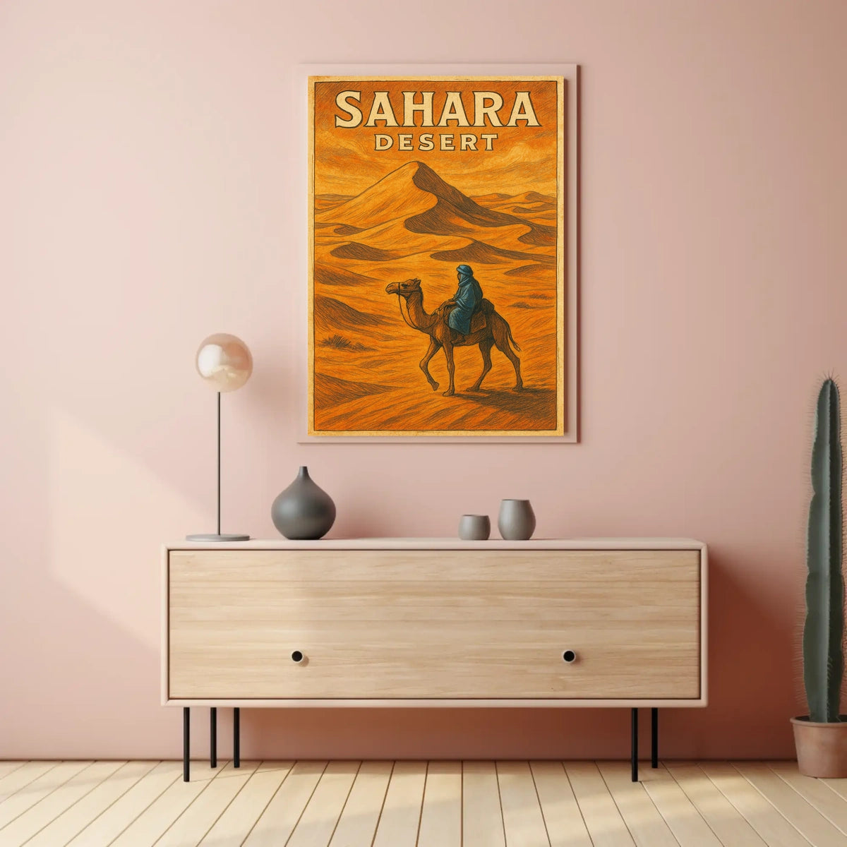 Sahara Desert Adventure Vintage Travel Poster