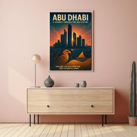Abu Dhabi Skyline Art Futuristic Cityscape Travel Poster