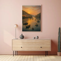 River Dart At Dusk Boats And Soft Warm Sunset Light Poster