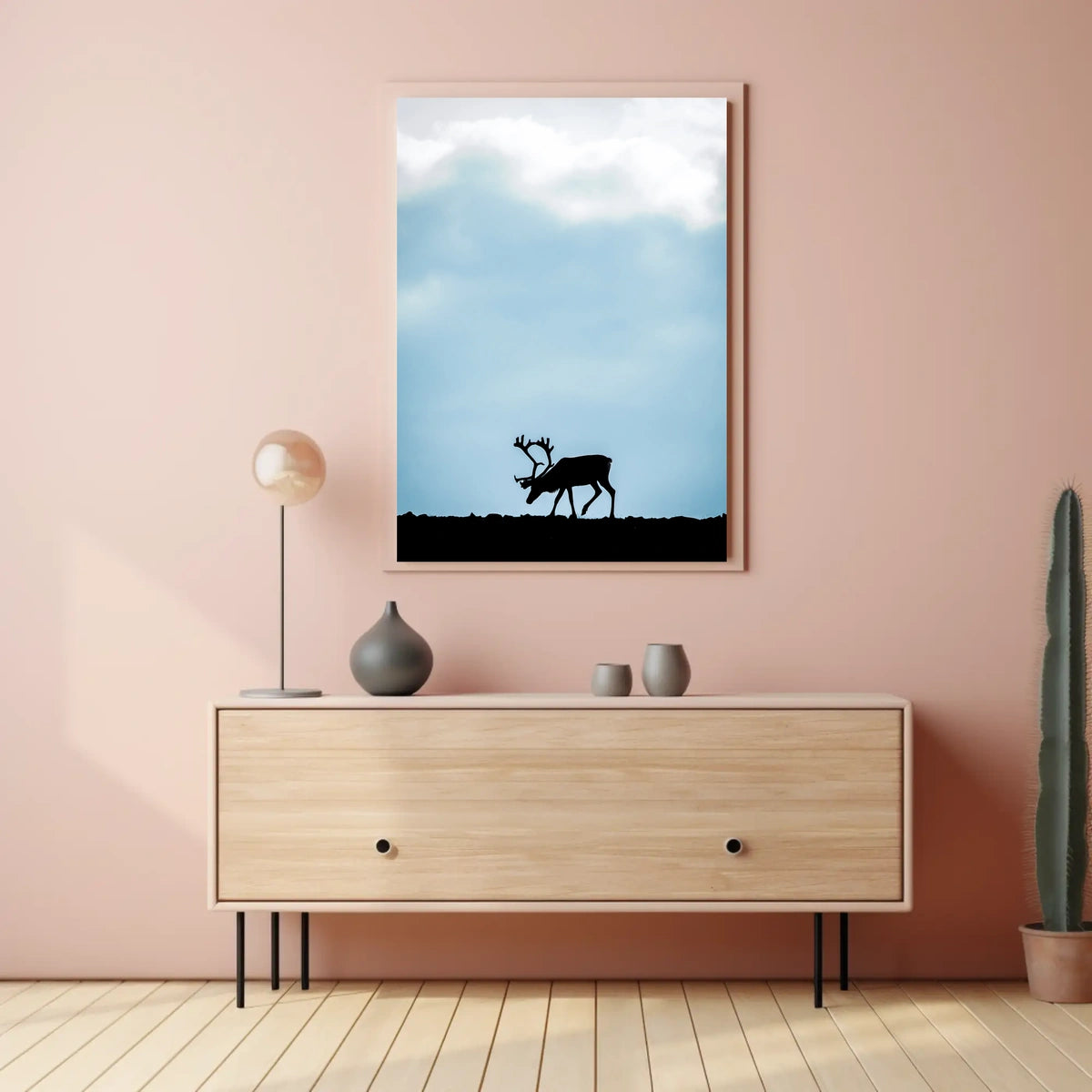 Silhouette Of A Reindeer Poster