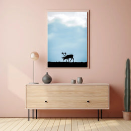 Silhouette Of A Reindeer Poster