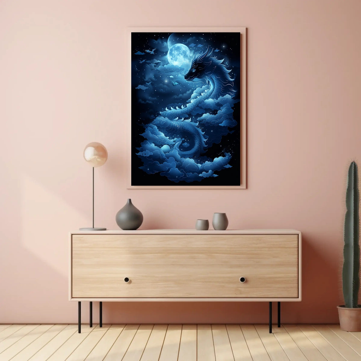 Mystical Dragon Celestial Fantasy Art Poster